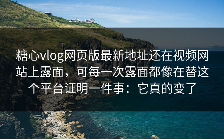 <strong>糖心vlog</strong>网页版最新地址还在视频网站上露面，可每一次露面都像在替这个平台证明一件事：它真的变了
