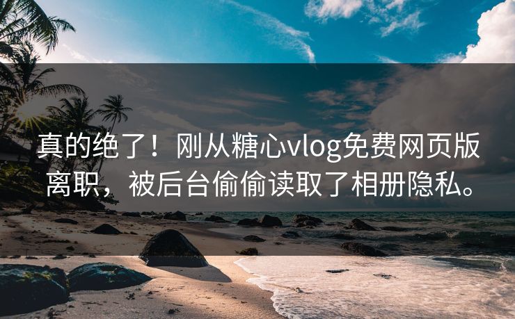 真的绝了！刚从糖心vlog免费网页版离职，被后台偷偷读取了相册隐私。